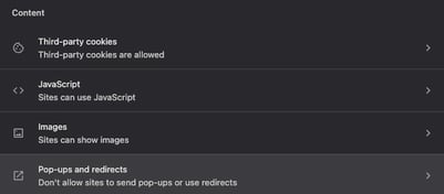 Click Pop-ups and redirects - Convo Call