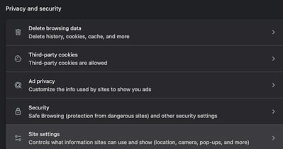 Click Site Settings