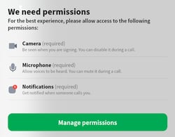 Permissions Needed - Convo Call