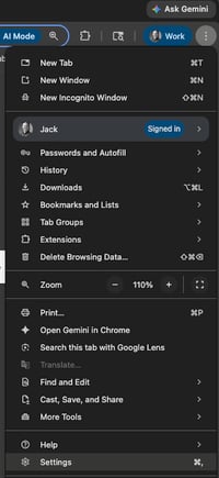 Three Dots in Chrome - Convo Call